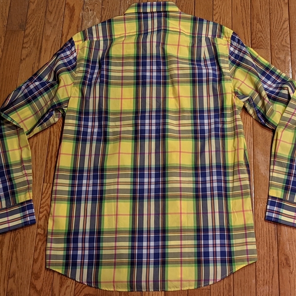 Ralph Lauren Purple Label Neon Plaid Sport Shirt - Picture 2 of 3